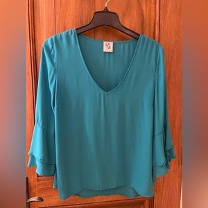 LAVI Blouse Turquoise Size XL